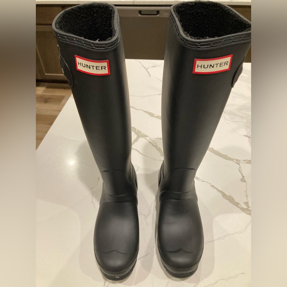 WOMEN ORIGINAL INSULATED TALL hunter rain cold weather winter boot black rubber